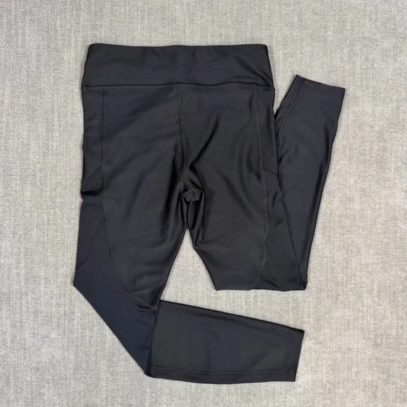 Under Armour Run HeatGear Leggings Women Medium Black Compression Athletic Pants - Picture 3 of 7